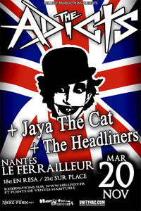 The Adicts + Jaya The Cat + The Headliners au Ferrailleur à Nantes